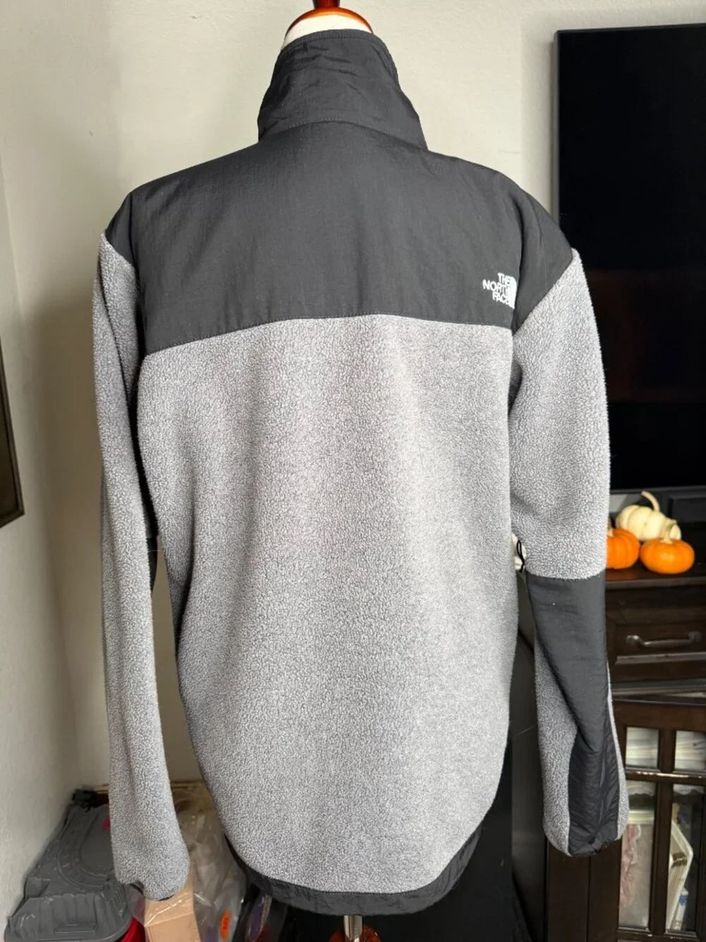 Vintage The North Face Denali Fleece Jacket Men M Full Zip Pockets Gray Polartec